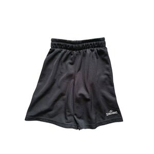 Spalding Youth‎ Shorts Size 7 Black Mesh Athletic Basketball Elastic Waist